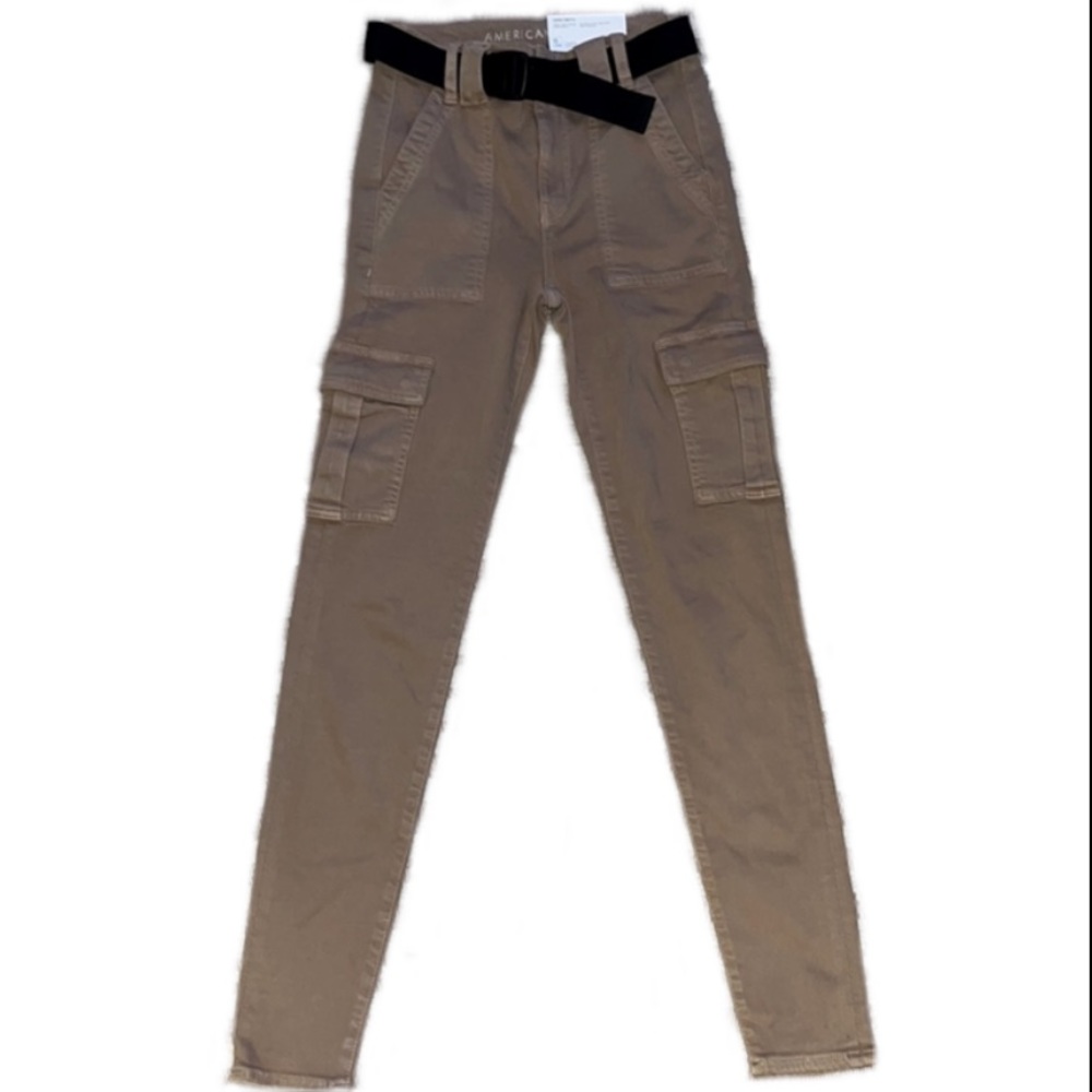 New! America Eagle Khaki super stretch high rise skinny jeggings| size 0